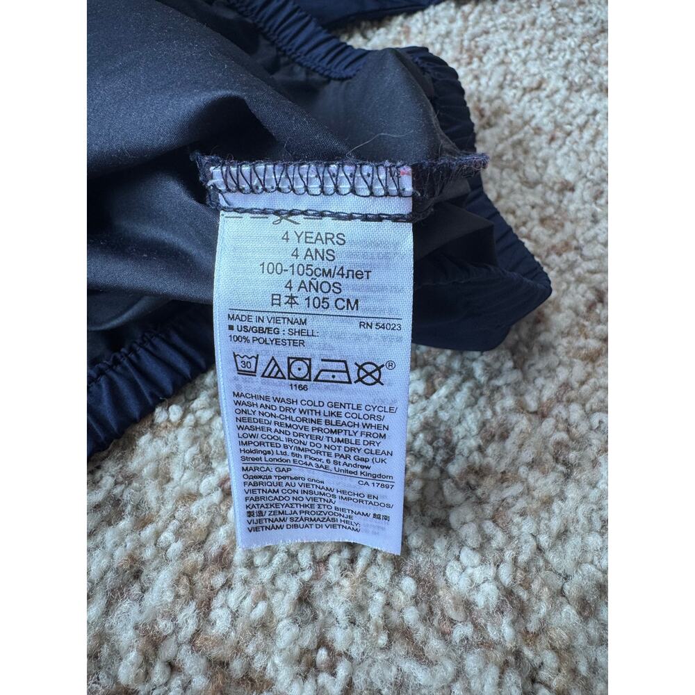 BABY GAP Boys Navy Blue Lightweight hooded Windbreaker jacket, size 4 - Picture 9 of 11